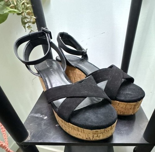 Gianni bini black suede cork - bini,